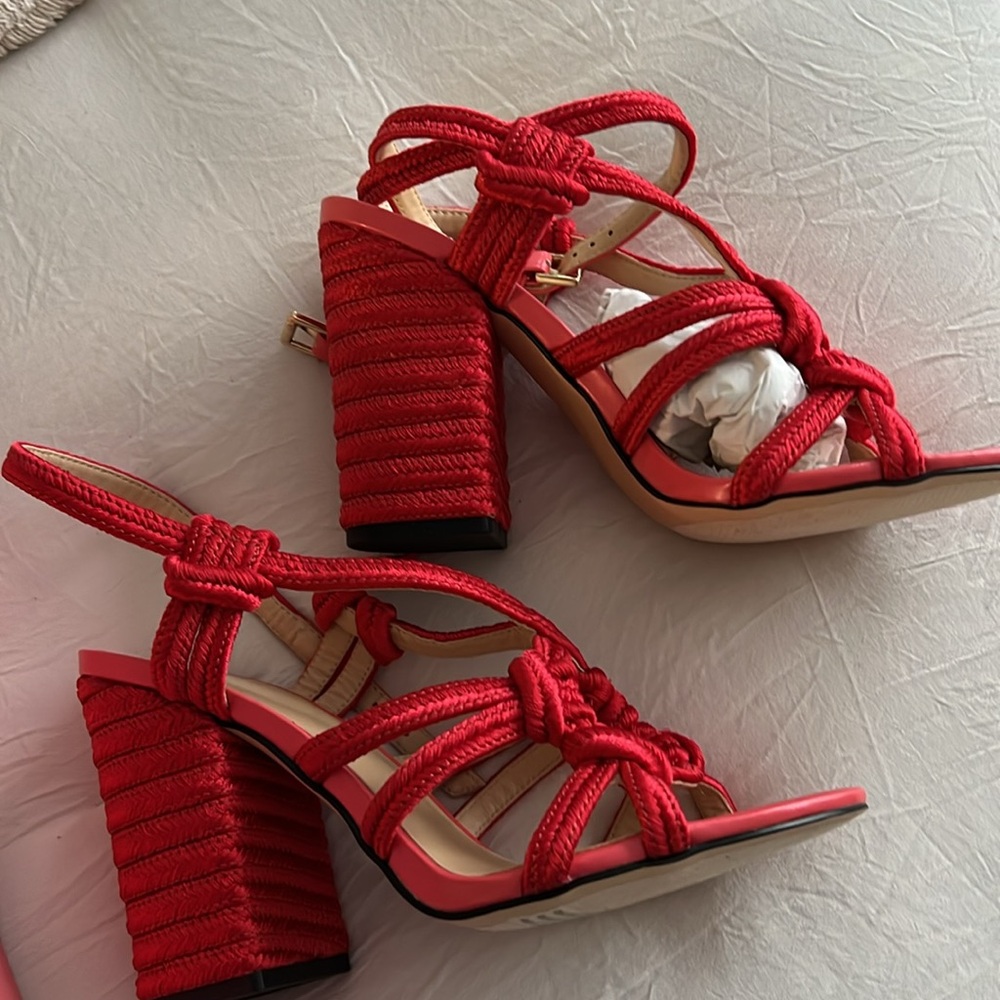 Brand new in box Cabi Block Heeled Red Tiptoe Sandals